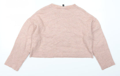 Back view of Topshop women’s pink jumper, size UK 4