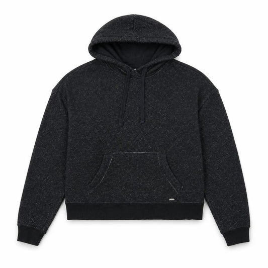 Front view of Hollister women’s black pullover hoodie, size M