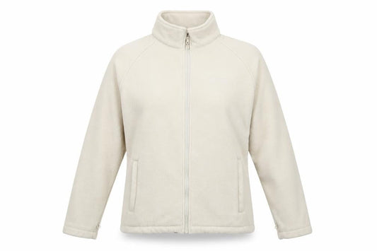 Front view of Hi Gear women’s beige jacket, size UK 12