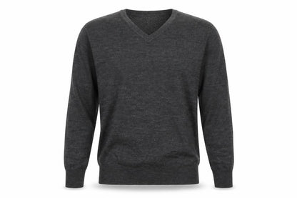 Front view of F&F men’s grey henley jumper, size S