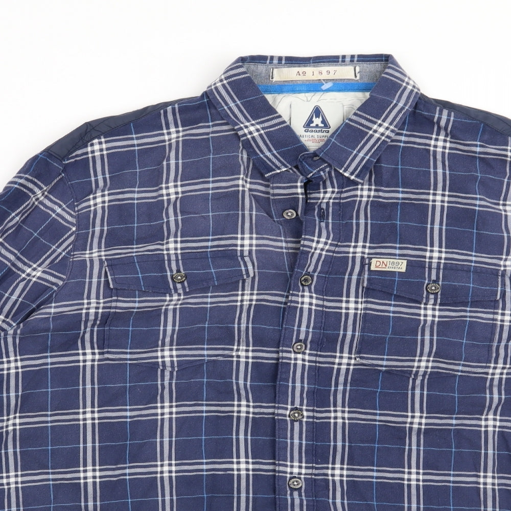 Gaastra Mens Blue Check   Button-Up Size L