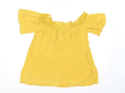 Additional front view of Pep&Co women’s yellow basic blouse, size UK 8