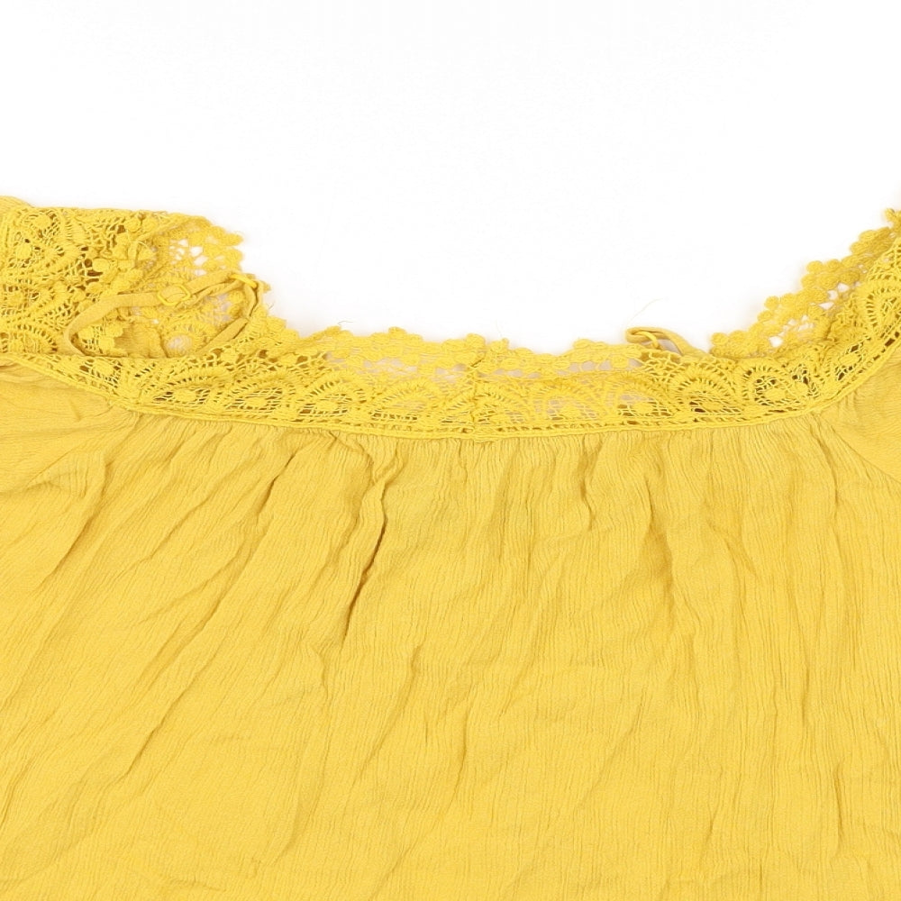 Pep&co Womens Yellow   Basic Blouse Size 8