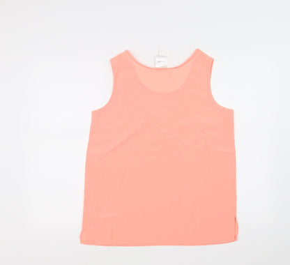 Back view of Classics women’s pink basic blouse, size UK 12