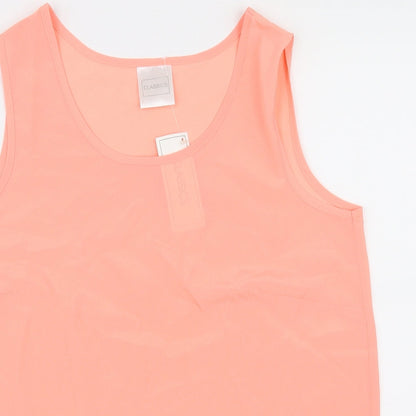 Close-up detail of Classics women’s pink basic blouse, size UK 12