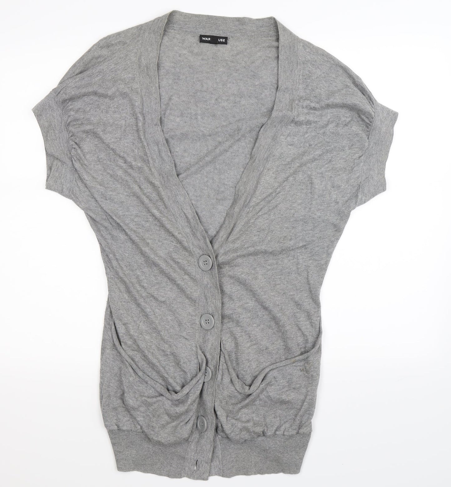 Warehouse Womens Grey  Knit Cardigan Jumper Size 10