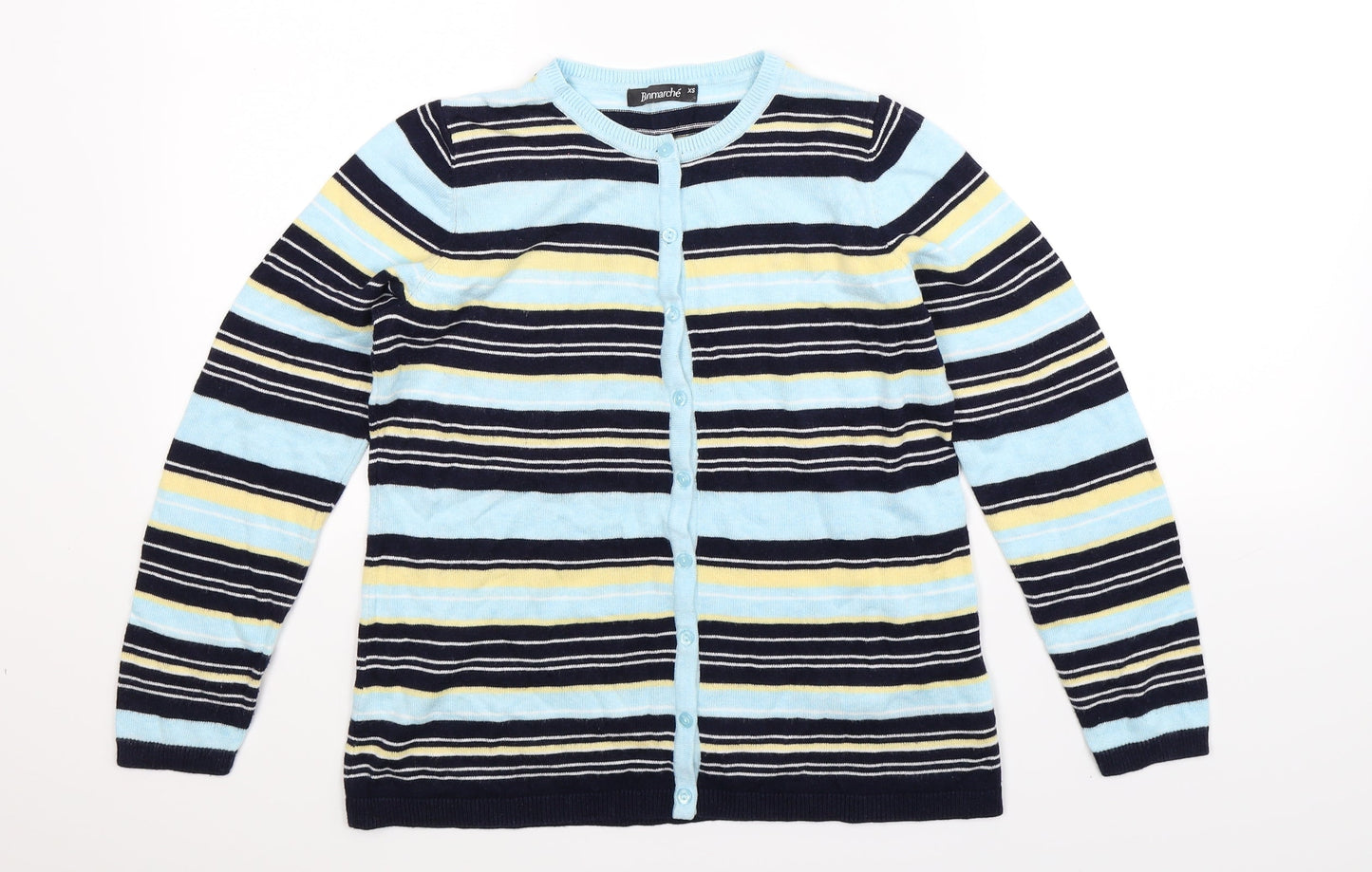 Bonmarché Womens Multicoloured Striped Knit Cardigan Jumper Size XS