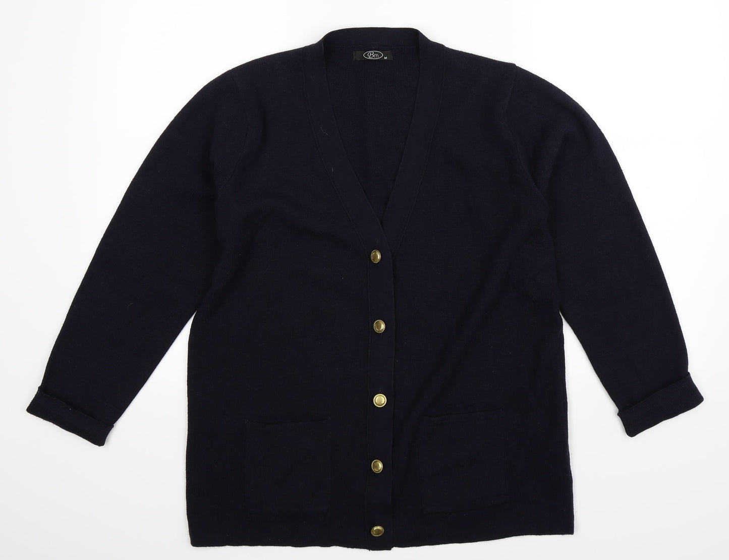 BM Womens Blue  Knit Cardigan Jumper Size M