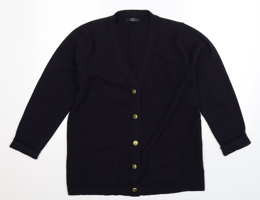 BM Womens Blue  Knit Cardigan Jumper Size M