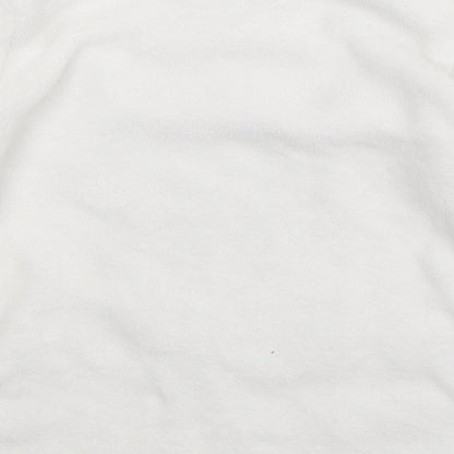 Brand and care label for Primark girls’ white fleece pullover sweatshirt, size 9-10, years - minnie mouse