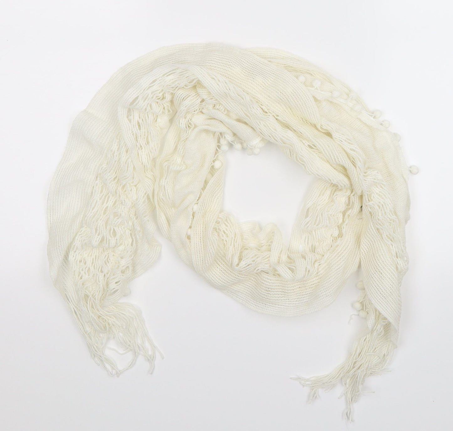 Preworn Womens White  Knit  Scarf