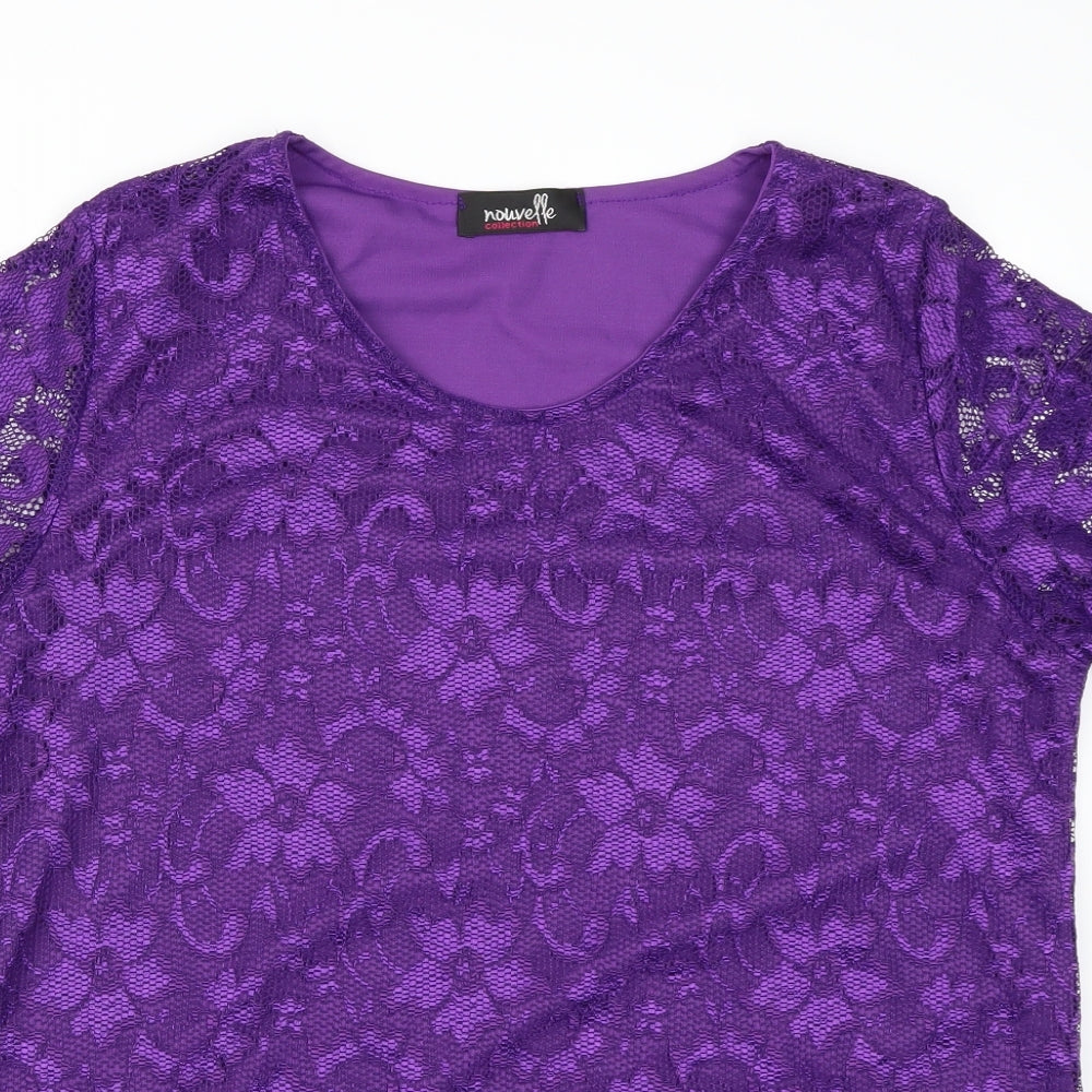 Nouvelle Womens Purple   Basic Blouse Size 16
