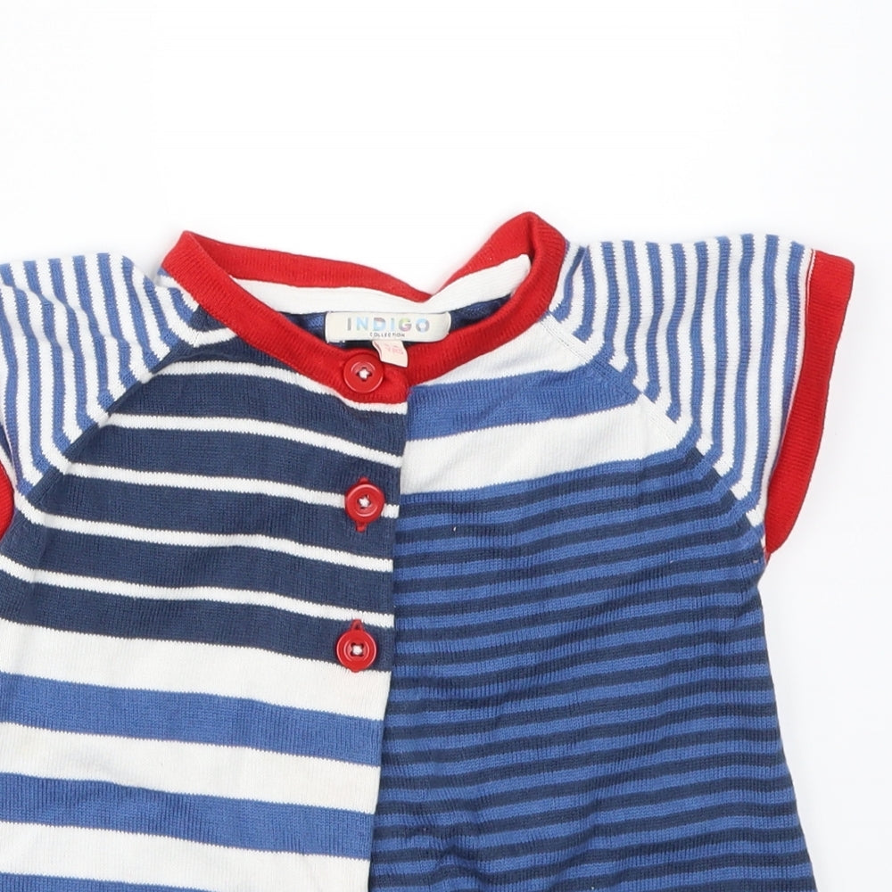 Indigo Girls Blue Striped  Cardigan Jumper Size 3-4 Years
