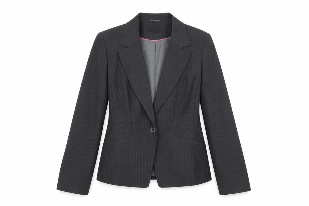 George Womens Grey Striped  Jacket Suit Jacket Size 14
