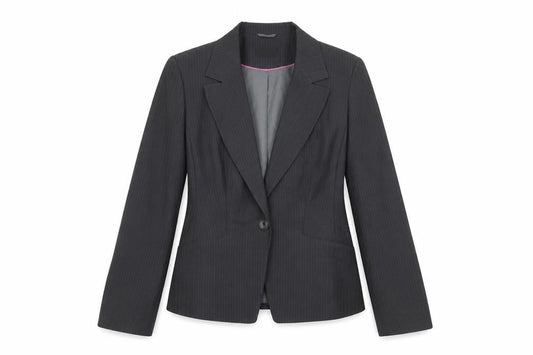 George Womens Grey Striped  Jacket Suit Jacket Size 14