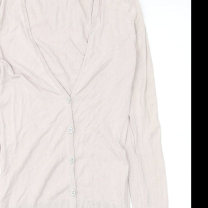 Close-up detail of H&M women’s grey basic blouse, size UK 6