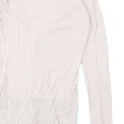 Brand and care label for H&M women’s grey basic blouse, size UK 6