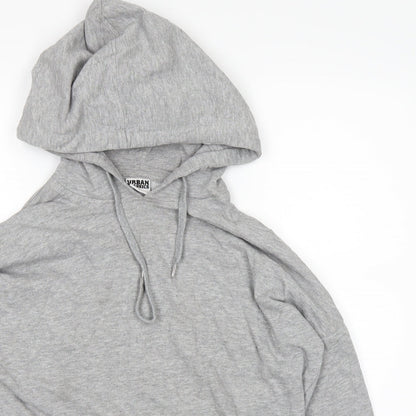 Close-up detail of Urban Classics women’s grey pullover hoodie, size S