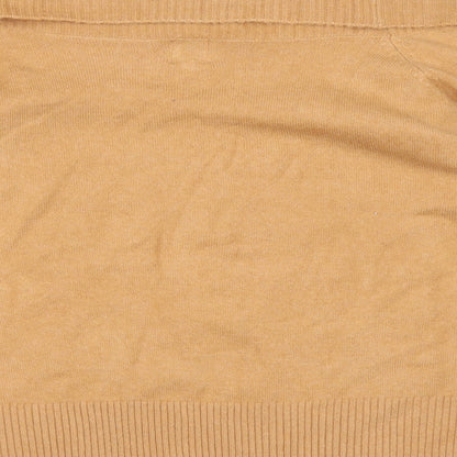 Brand and care label for River Island women’s orange jumper, size L