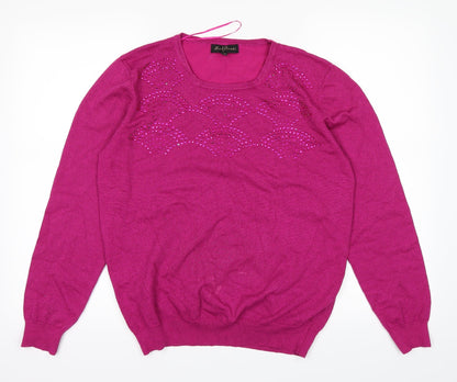 Additional front view of Mudflower women’s pink basic t-shirt, size L