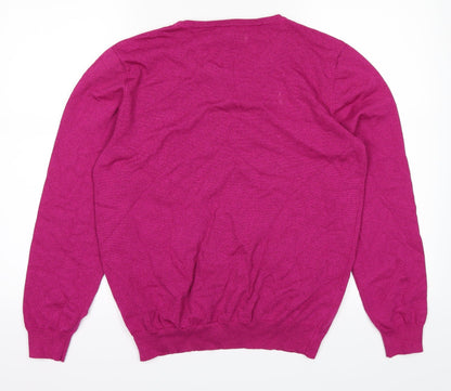 Back view of Mudflower women’s pink basic t-shirt, size L