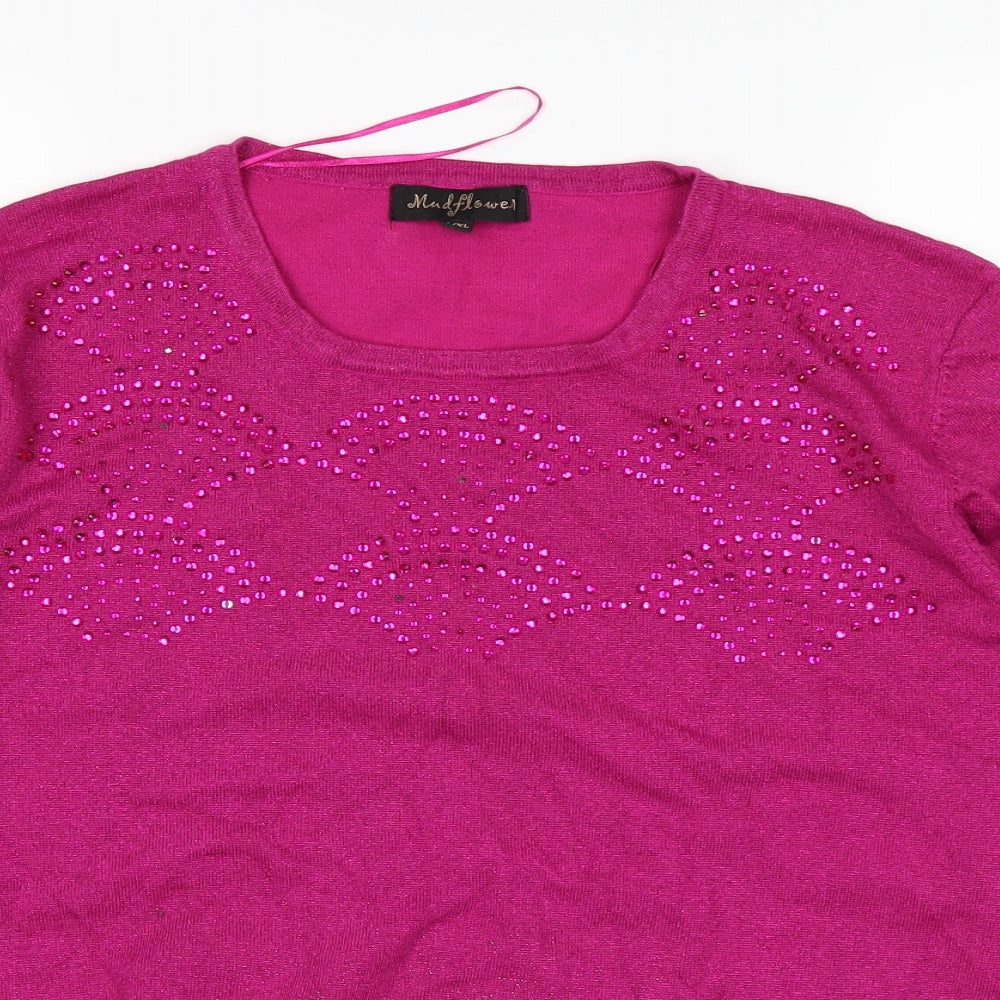 Mudflower Womens Pink   Basic T-Shirt Size L
