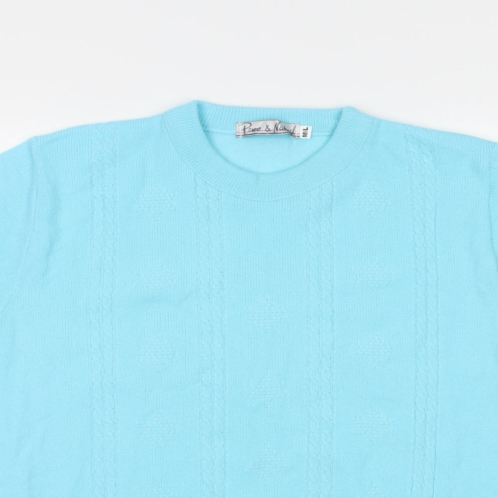 Pure & Natural Womens Blue   Basic T-Shirt Size M
