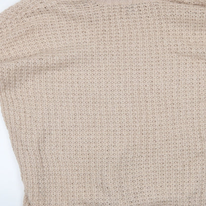 Brand and care label for H&M women’s pink jumper, size M