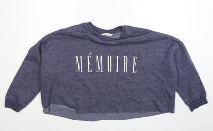 Additional front view of Atmosphere women’s blue jersey jumper, size UK 6, - memoire