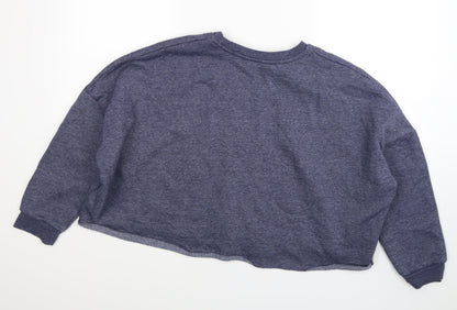 Back view of Atmosphere women’s blue jersey jumper, size UK 6, - memoire