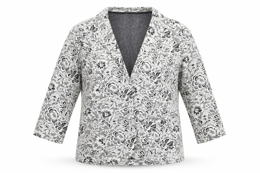 Papaya Womens Beige Floral Knit Jacket Blazer Size 16