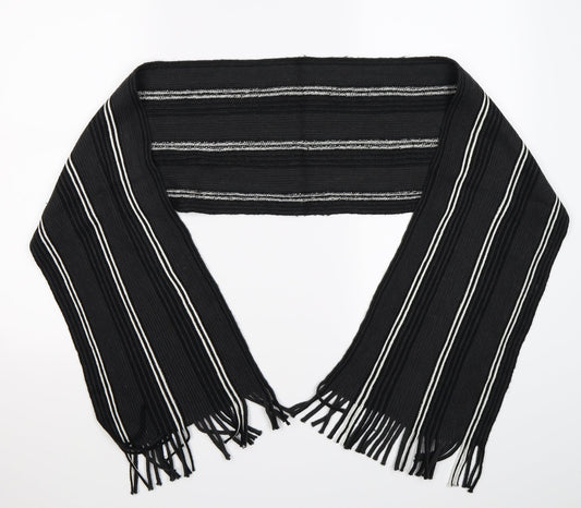 Avenue Mens Grey Striped Knit Scarf  One Size