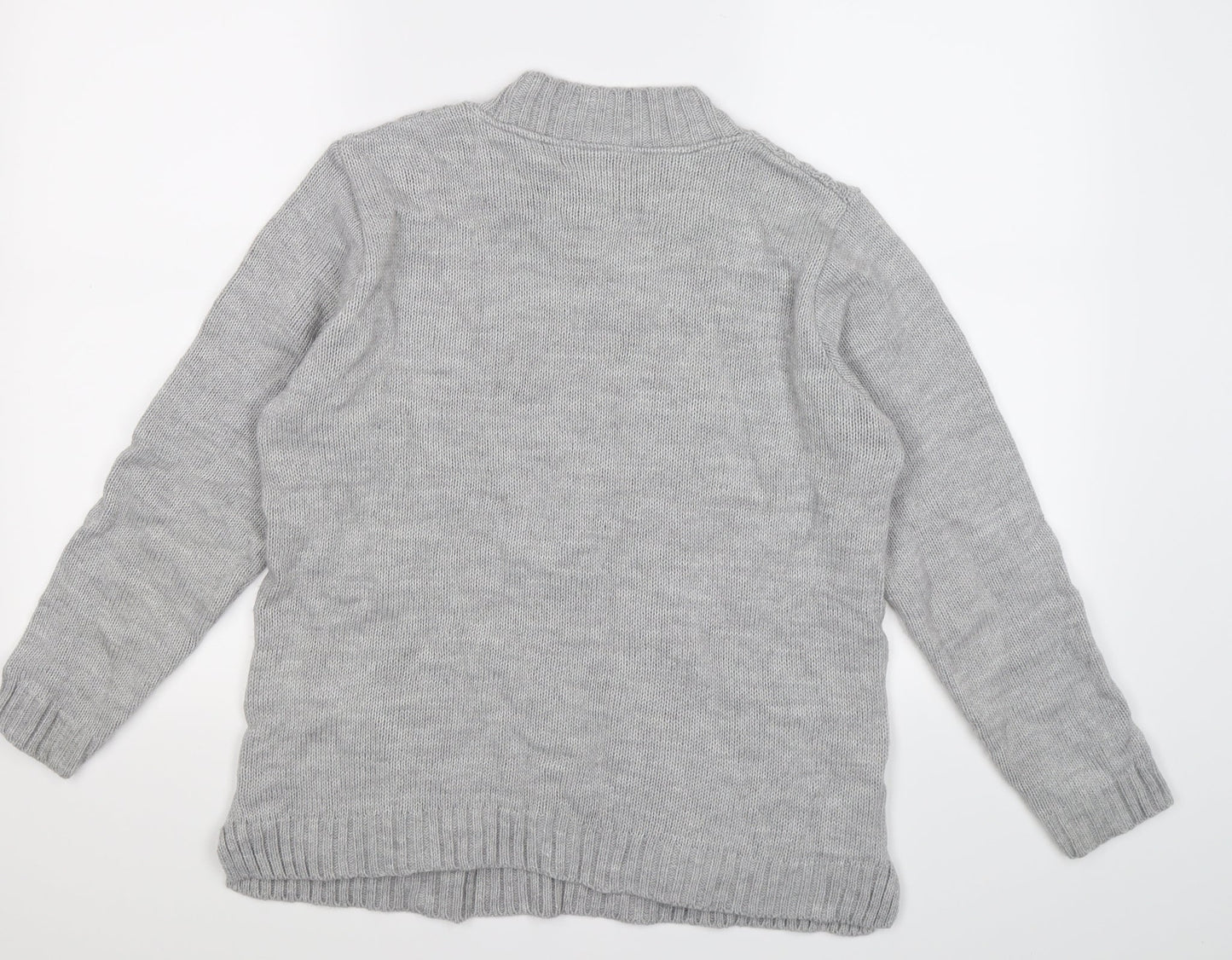 afibel Womens Grey  Knit Pullover Jumper Size 14