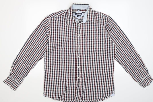 MCNEAL Mens Blue Check   Button-Up Size L