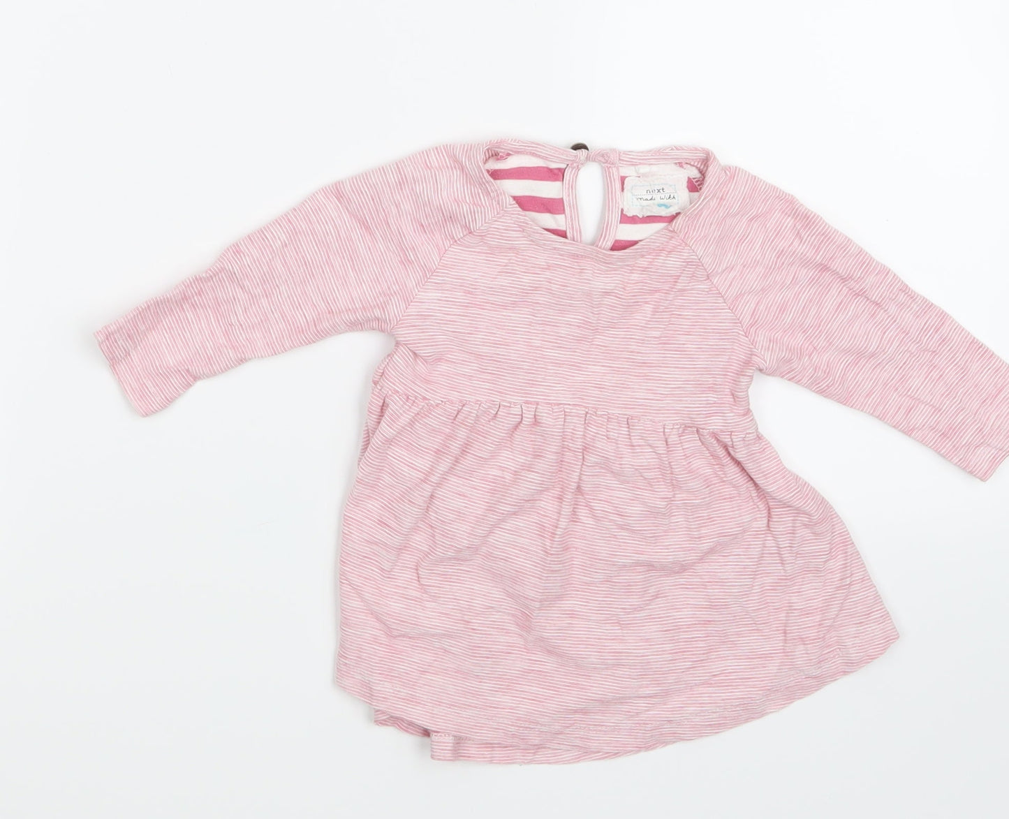 NEXT Girls Pink Striped  Pullover Blouse Size 3-6 Months