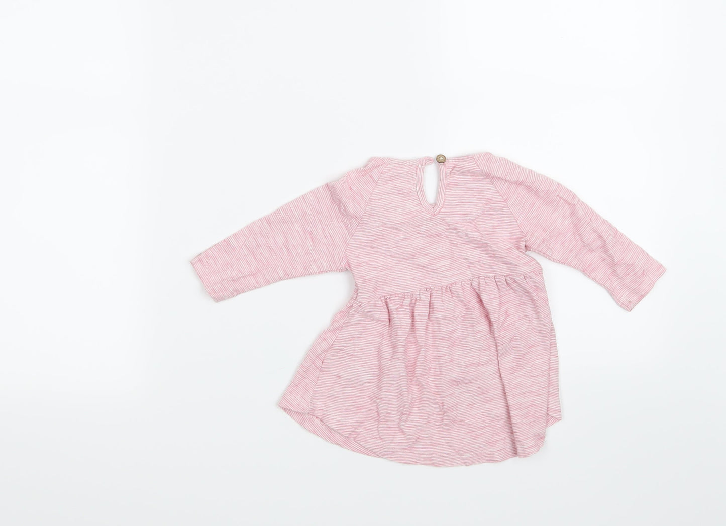 NEXT Girls Pink Striped  Pullover Blouse Size 3-6 Months