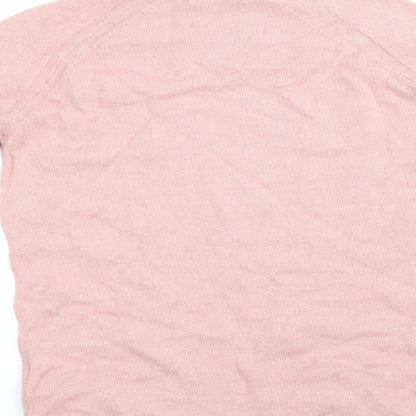 Brand and care label for Next women’s pink jumper, size UK 4