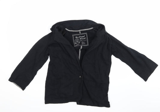 Denim & Co. Womens Black   Overcoat Blazer
