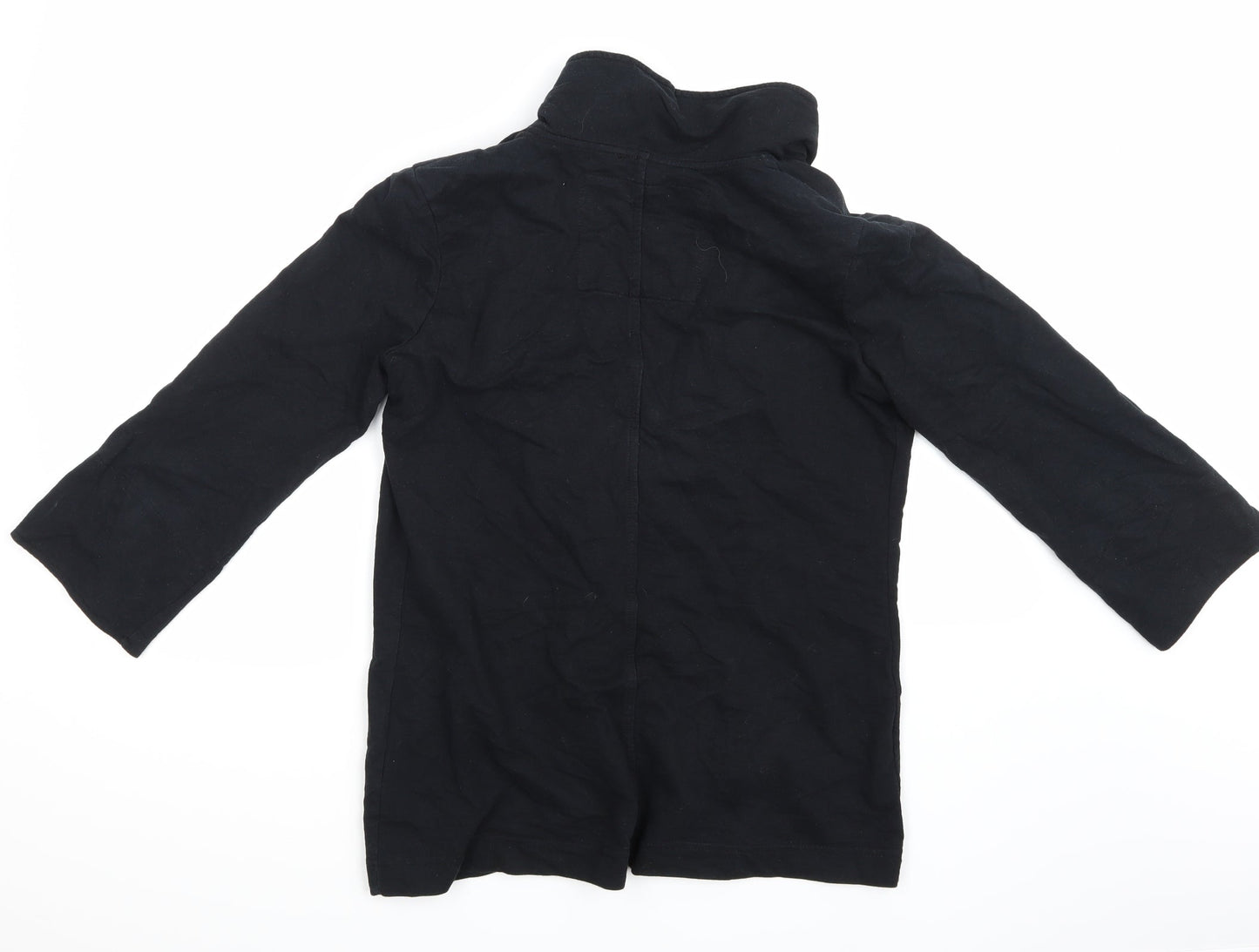 Denim & Co. Womens Black   Overcoat Blazer