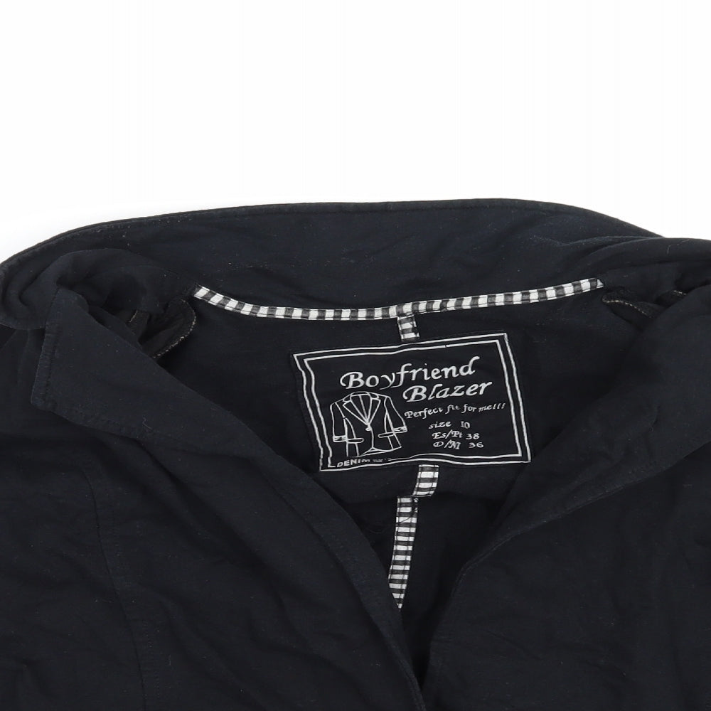 Denim & Co. Womens Black   Overcoat Blazer