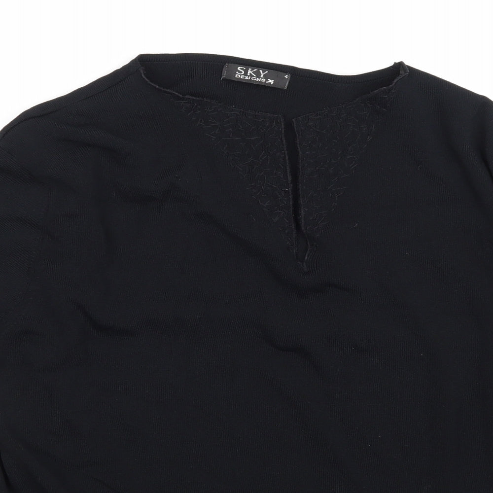 Sky Womens Black   Jersey Blouse Size 4