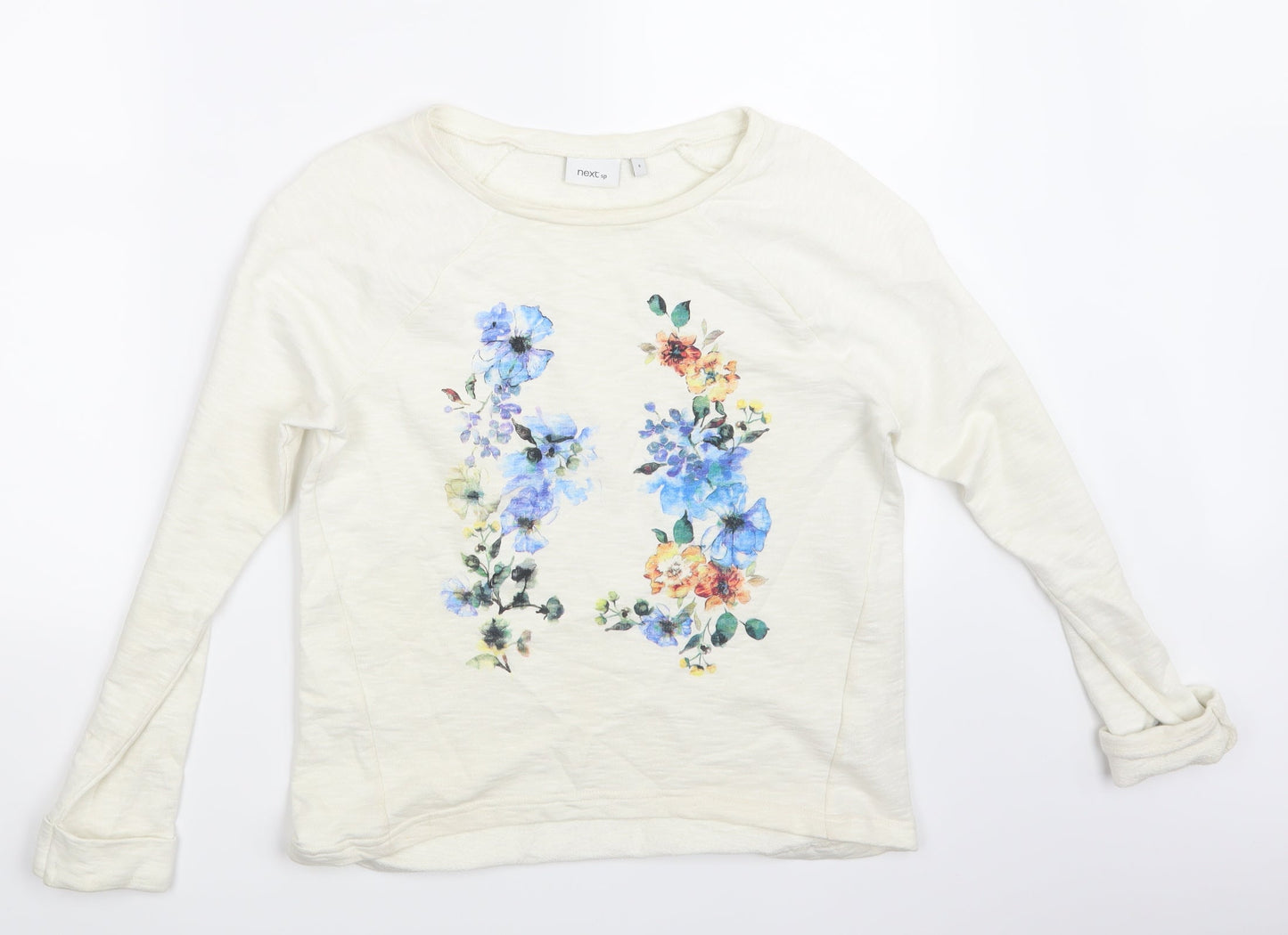 next  Womens Beige Floral  Pullover Sweatshirt Size 6