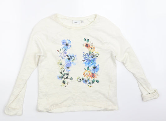 next  Womens Beige Floral  Pullover Sweatshirt Size 6