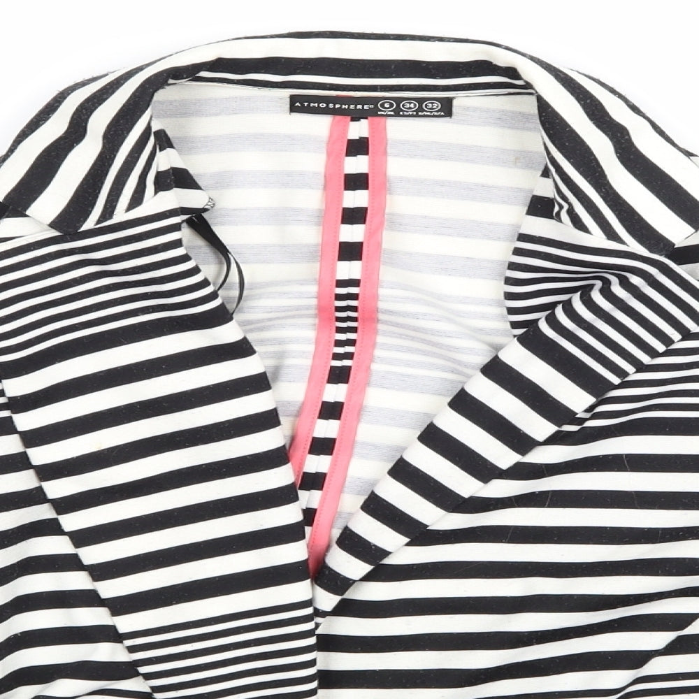 Atmosphere Womens Multicoloured Striped  Overcoat Jacket Size 6