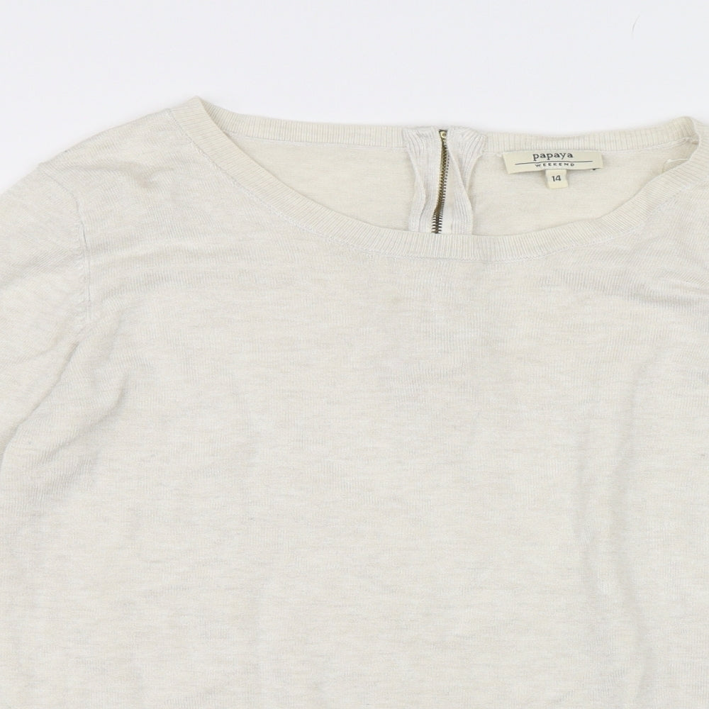 Papaya Womens Beige   Pullover Jumper Size 14