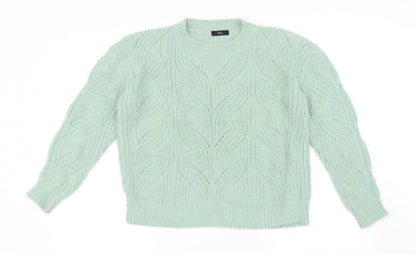 Additional front view of M&Co women’s green jumper, size UK 10