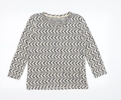 Additional front view of Tu women’s beige geometric jumper, size UK 8