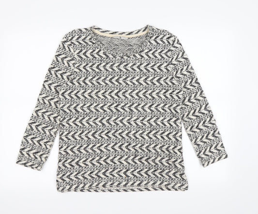 TU Womens Beige Geometric  Pullover Jumper Size 8