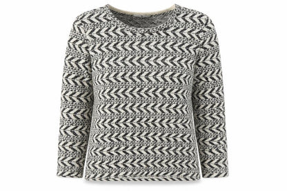 Front view of Tu women’s beige geometric jumper, size UK 8