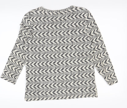 Back view of Tu women’s beige geometric jumper, size UK 8